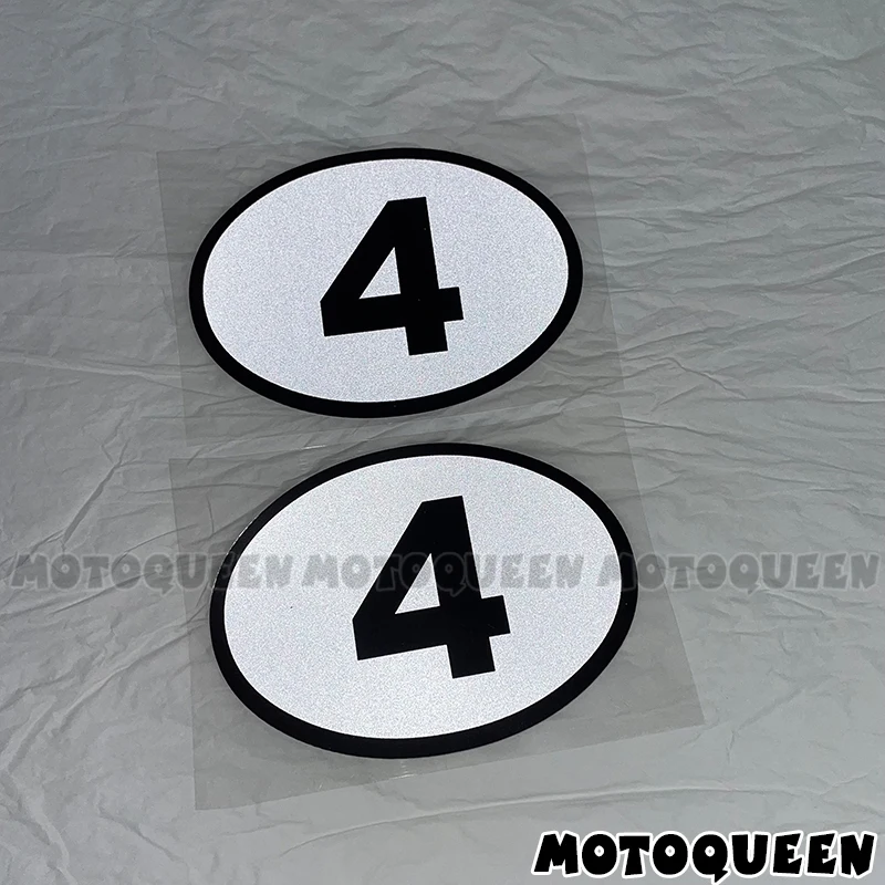 2x Nummer 123456789 Motorrad Auto Aufkleber ovale Kraftstoff tank Seiten abdeckung Wind Helm Aufkleber für Kawasaki Honda Suzuki Harley Indianer – Detail 8
