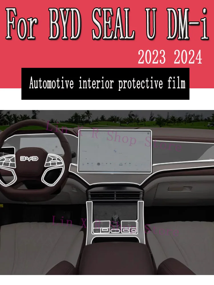 

For BYD SEAL U DM-i 2023 2024 Gearbox Panel Navigation Screen Automotive Interior TPU Protective Film Cover Anti-Scratch Sticken