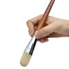 7pcs Premium Hog Bristle Filbert Paint Brushes Set, 100% Natural Chungking Hog Bristle, Professional Long Handled Artist Brushes 4