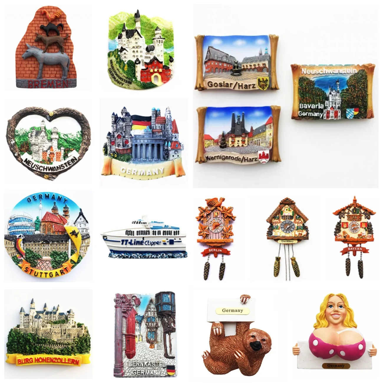 

Germany Neuschwanstein Goslar Harz Bavarla Fridge Magnets Tourist Souvenirs Refrigerator magnet Decoration Articles Handicraft