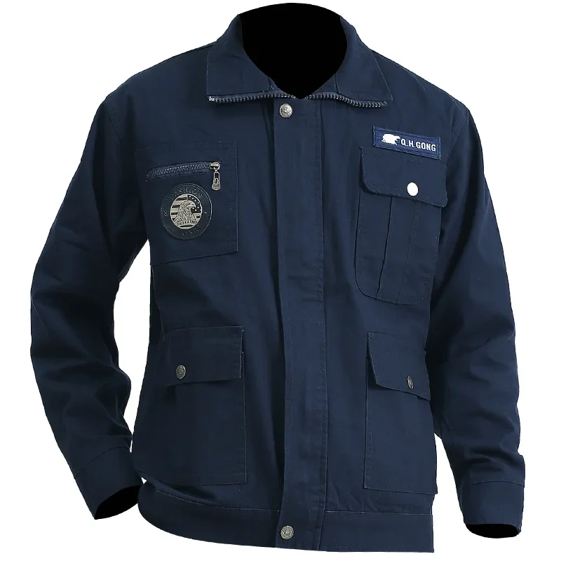 New Spring and Autumn Cotton Work Clothes Outdoor Wear-resistant Welder Thickened Labor Insurance Clothing Men Clothing