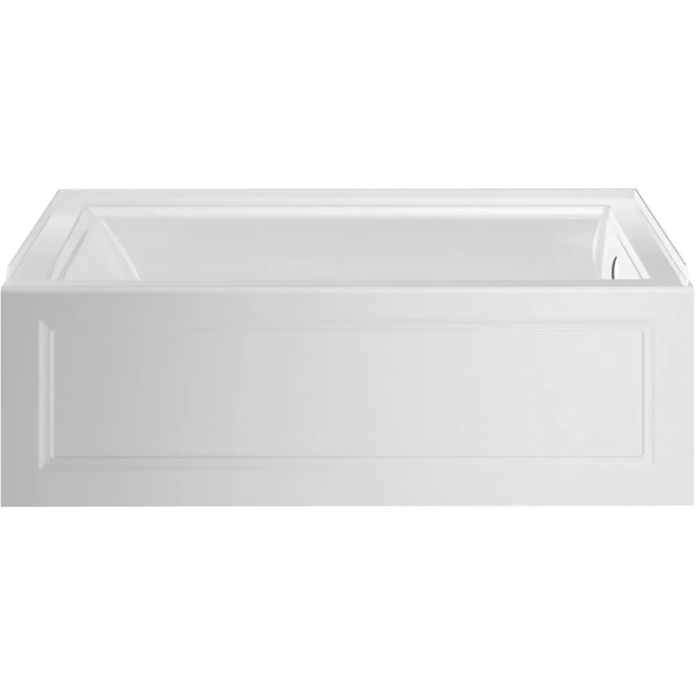 Bathtub-Right Drain, Integral 3-sided 1" Tiling/water Retention Flange for Easy Installation 60"x32" White Bathtubs