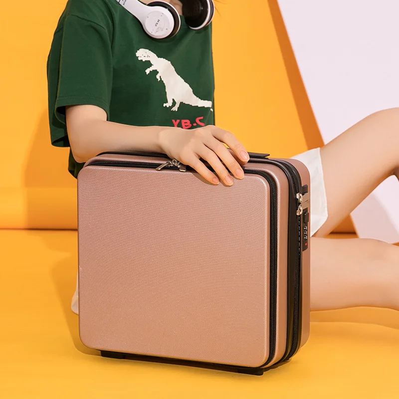 Front suitcase small female mini cute fashion trend student 16 inch makeup case portable portable multifunctional spinner luggage travel cosmetic bag