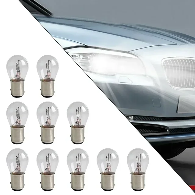 10pcs 1157 Light Bulb Auto Car Brake Stop Signal Turn Reverse Tail Lamp S25 12V Truck Motorcycle Battery Car Brake Lights Bulb 5