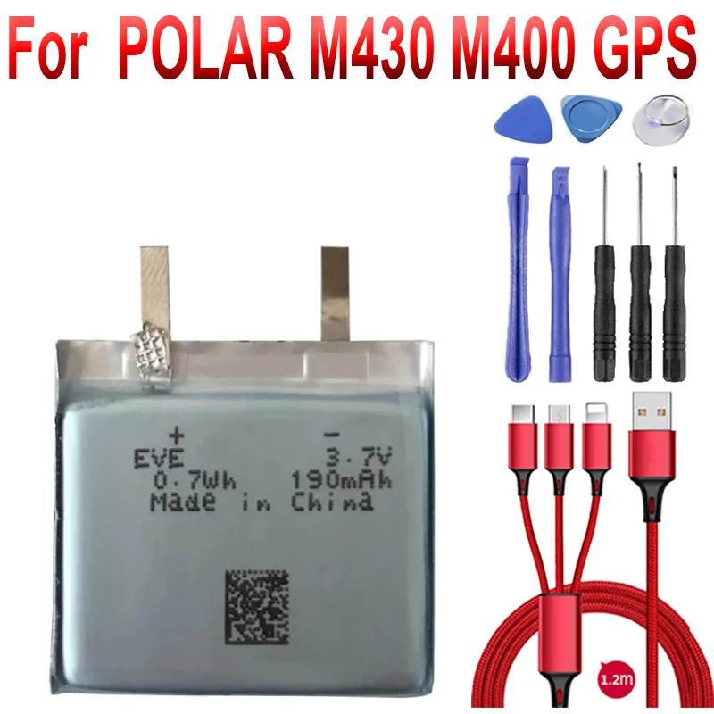 Battery Replacement Sostituzione Batteria Polar M430 Batteria Da 190mAh Per POLAR  M430 M400 Orologio Sportivo GPS