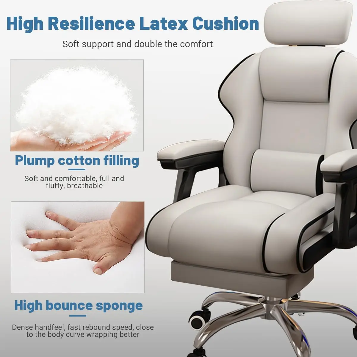 Executive Computer Chair Home Office Desk Chair,Adjustable Angle, Ergonomic Adjustable Height PU Leather Chairs with Cushions