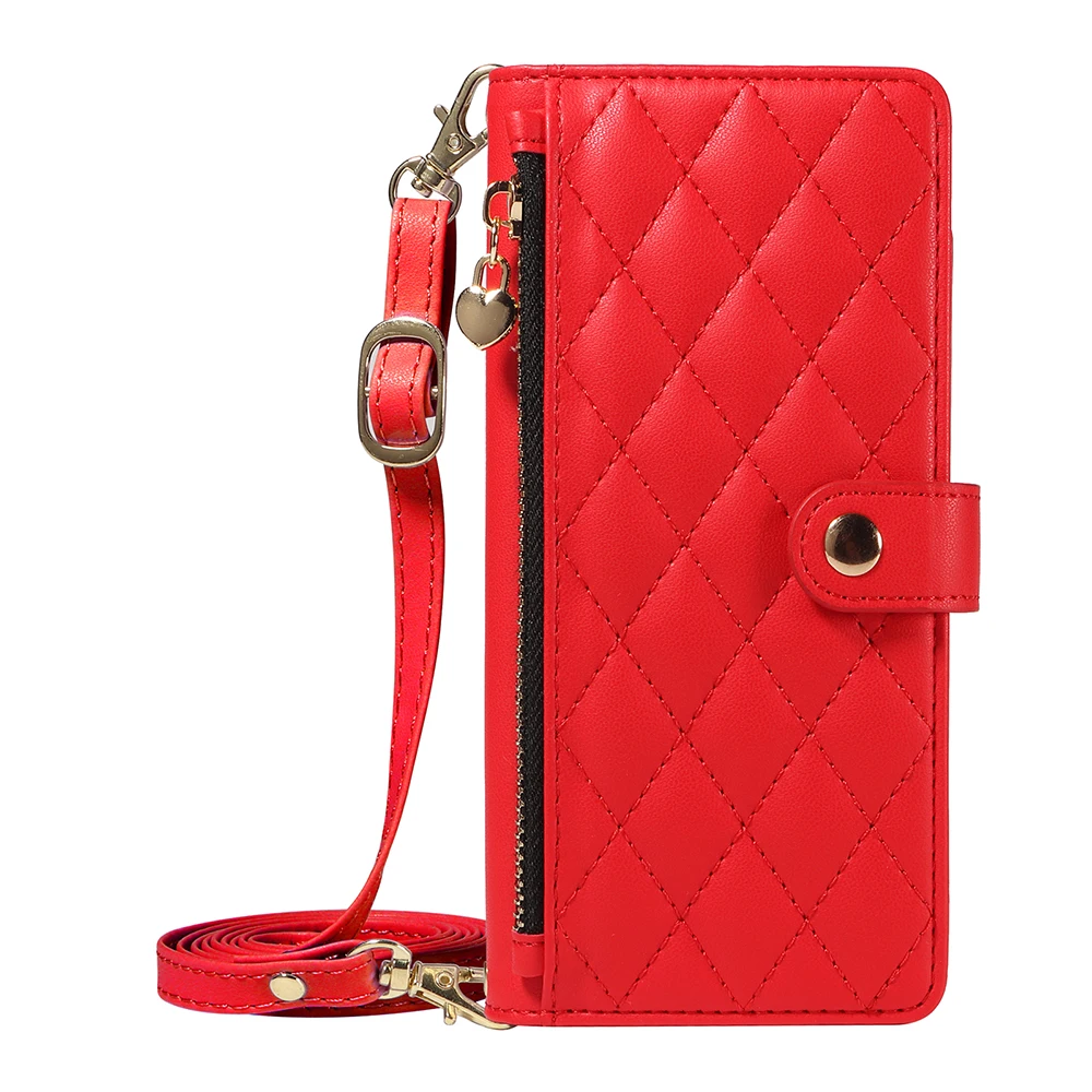 Crossbody Strap Multi-Card Slot Wallet Phone Case Cover