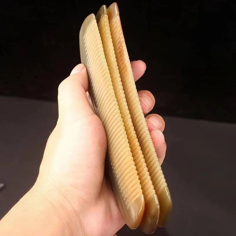 Handmade Horn Comb Natural Long Hair Thickening Household Massage Head Anti Static Loss Combs Hair Styling Detangling 6