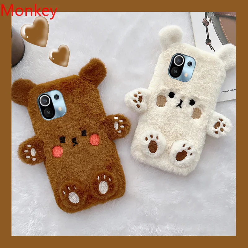 3D Cute Corgi Soft Squishy Butt Phone Case For Xiaomi Redmi 12C A1 Poco F4  F3 X4 X3 GT Mi 12 11I 10 9 10T Plush Soft Cover Coque