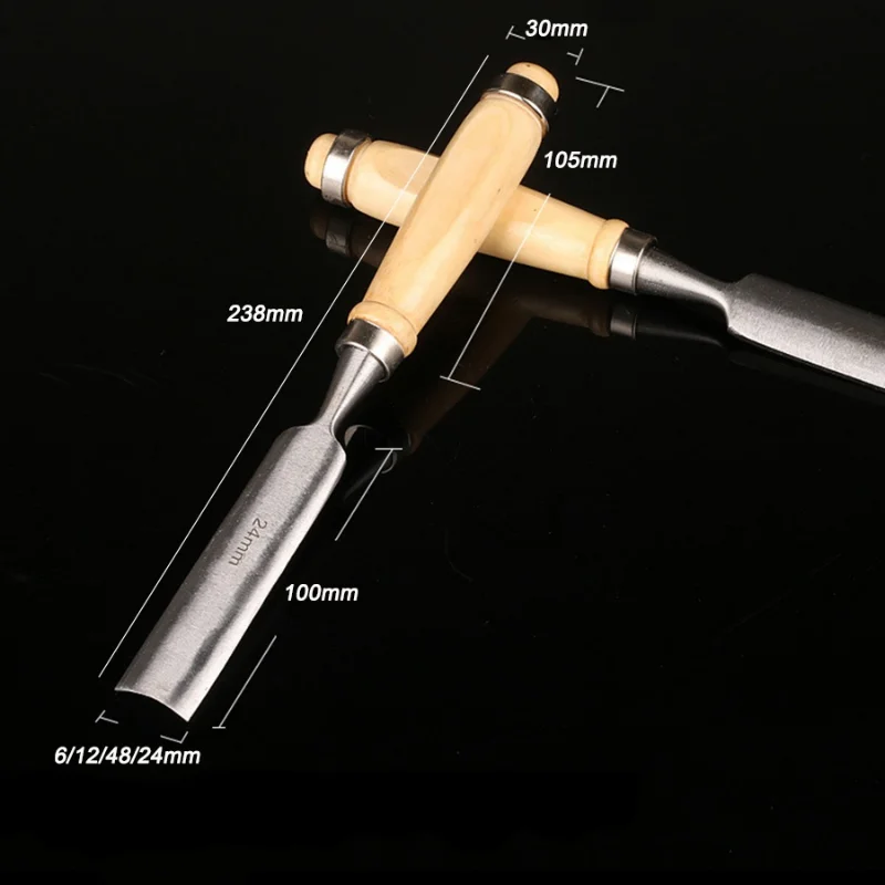4Db Félkör Alakú Famegmunkáló Vésőkészlet Faragás Króm Vanádium Acél ...
