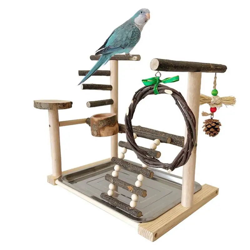 

bird toys Budgies Playground Bite Resistant Bird Cage Playground birds Toy Ladder Climbing Swing and Tray for Cockatiels Parrots