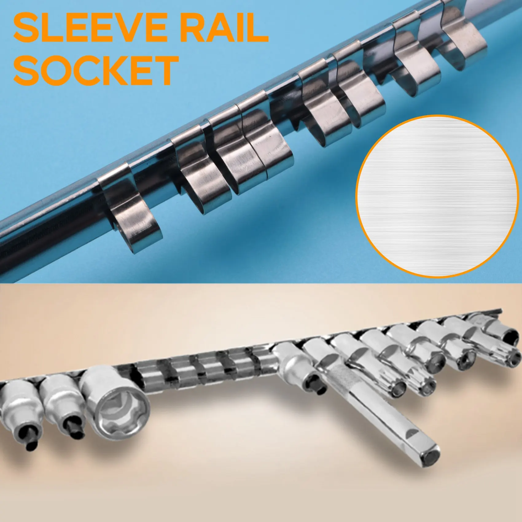 BTCL 3피스 소켓 랙 홀더 1/4인치 3/8인치 1/2인치 레일에 16개 클립 포함..