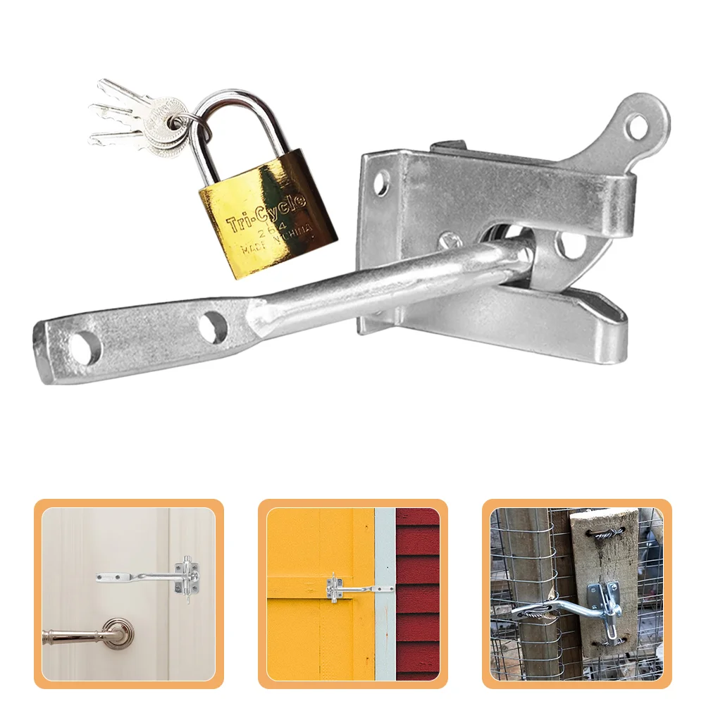 

1 Set Metal Gate Lock Carbon Steel Gate Lock Gate Latch Lock Fence Lock for Garden Fence