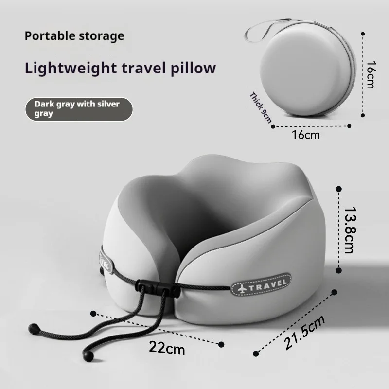 Almohadas de Viaje en Forma de U con Espuma Viscoelástica, Almohada Suave para Masaje Cervical, Almohada para Dormir en Avión, Artículos de Cama para el Cuidado Cervical