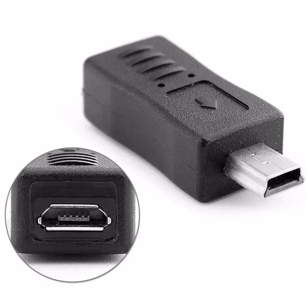 

2pcs Converter Adaptor Drop Shipping Black Micro USB Female to Mini USB Male Adapter Charger
