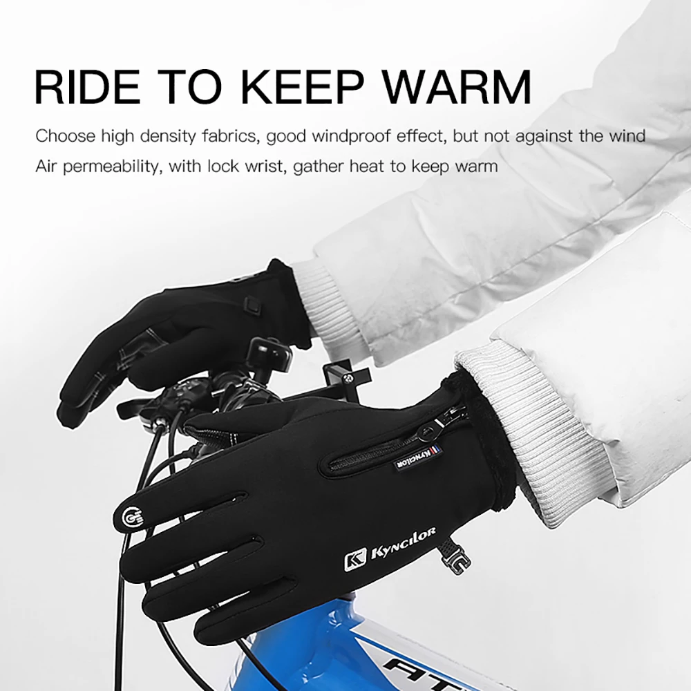 Cycling Gloves Touchscreen Full Finger Winter Gloves Waterproof Guantes Bike Skiing Motorcycle Riding Mountaineering Camping