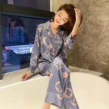

Women's Pajamas Long Cardigan Sexy Pyjamas Silk Pajamas Cartoon Sleepwear Home Service Pajama Sets Nightie Plus Size Lingere