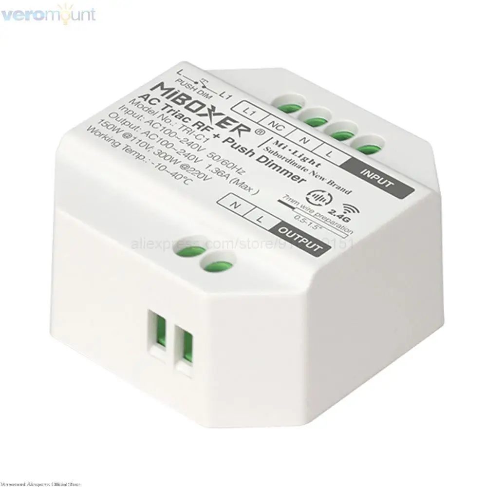 Atenuador Inalámbrico MiLight MiBoxer K1 + Controlador Triac TRI-C1 - Regula Luces LED Desde El Móvil