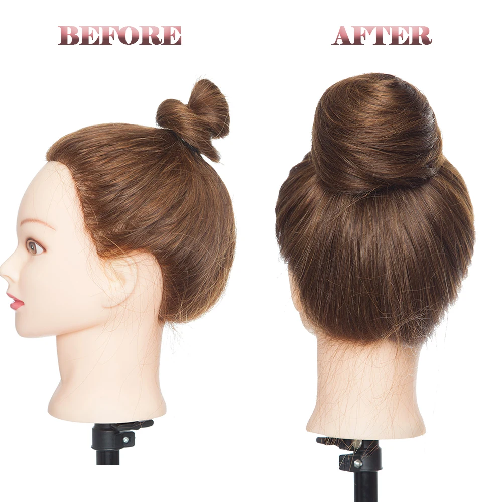 Human Hair Bun Extension SEGO 100% Human Hair Bun Extension Donut Chignon Hairpieces Women Men Instant Up-Do Bun Drawstring Scrunchies