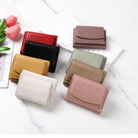 New Women Wallets Short Simple Tri-fold Purses Ladies Multi-card Bags Large-capacity Anti-theft Brush Purse Famale Mini Coin Bag 2