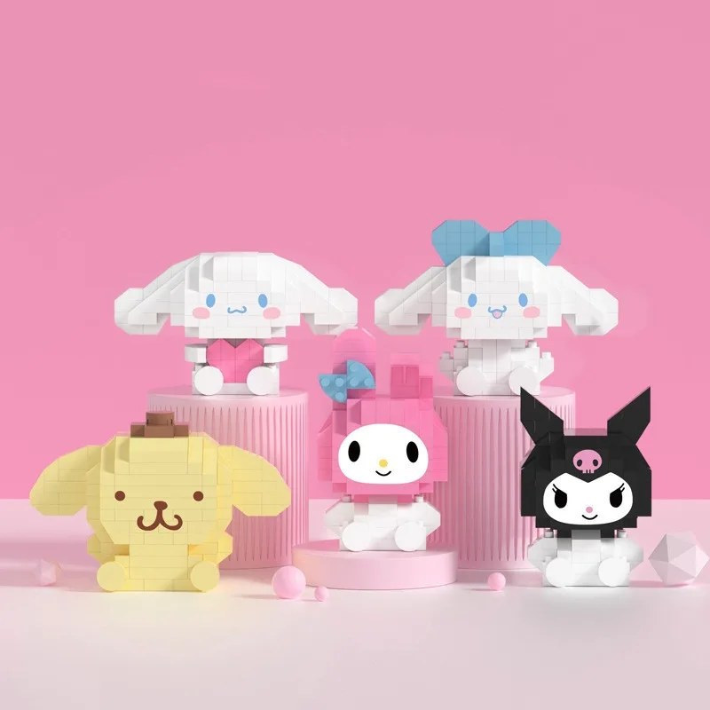 

Sanrio Kuromi блоки My Melody игрушки Cinnamoroll модель аниме персонажи милые вещи DIY сборка Детский конструктор игрушка девочка подарок