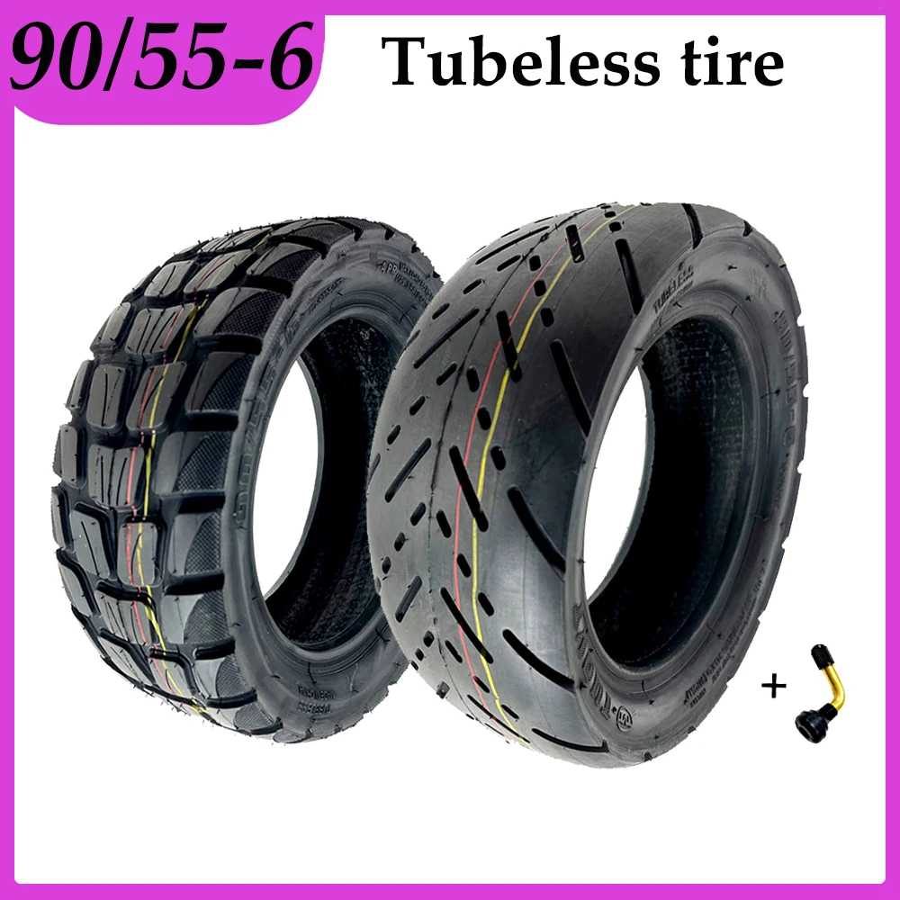 90/55-6 Reifen mit Ventil Für Elektroroller 10 Zoll 80/60-6 Upgrade Breiter Verschleißfester Anti-Rutsch Tubeless Reifen