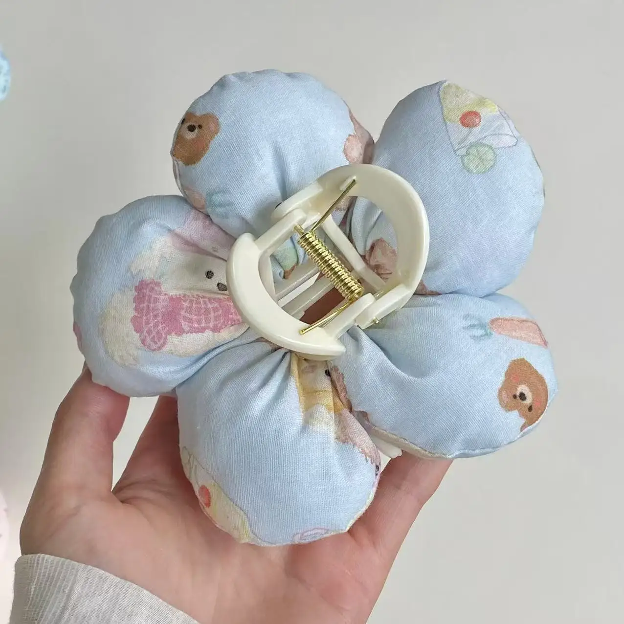 1PC Cute Flower - Shaped Hair Claw Clips Set, Floral & Cartoon Patterned Padded Hair Accessories For Women