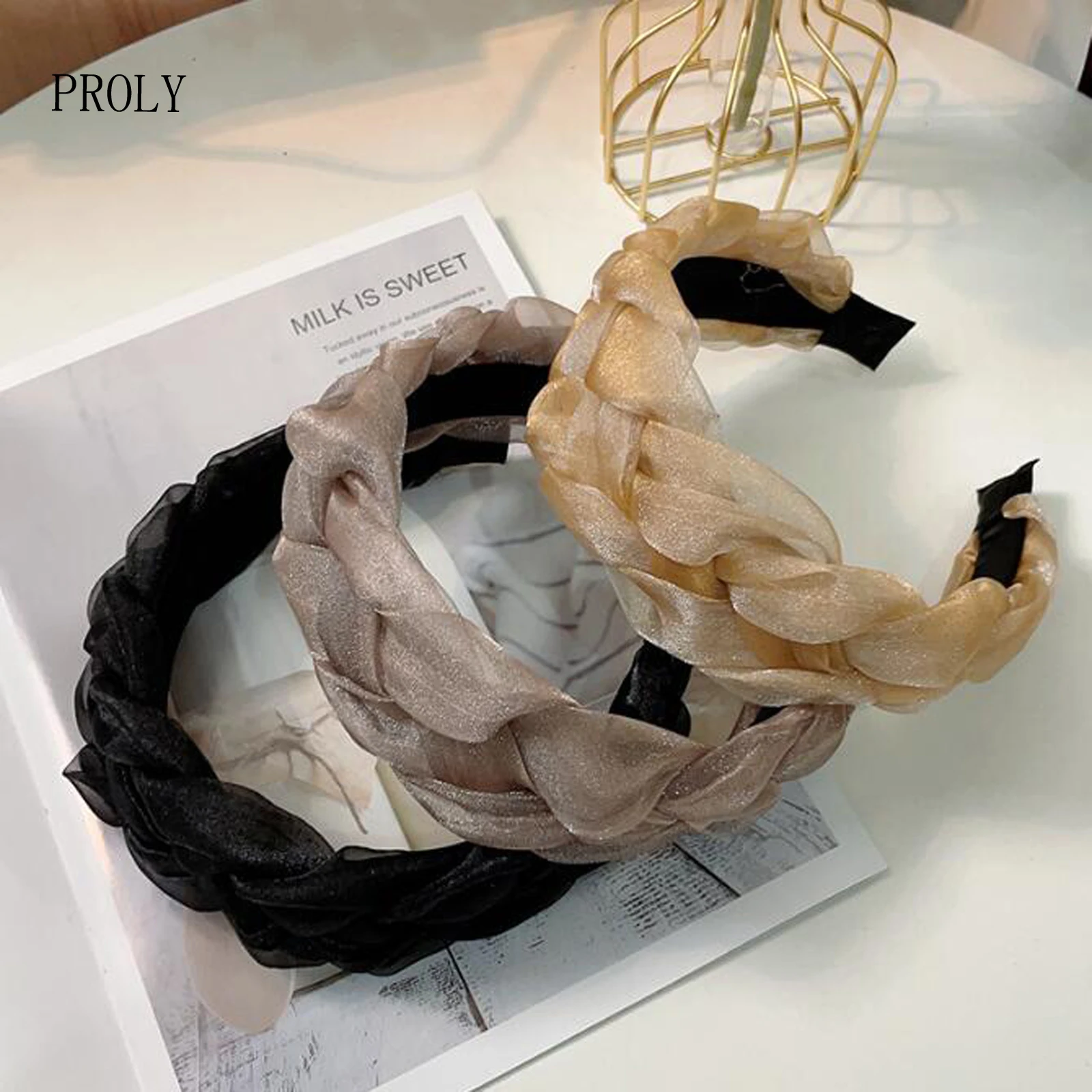 PROLY New Fashion Women Headband Fresh Light Organza Cloth Hairband