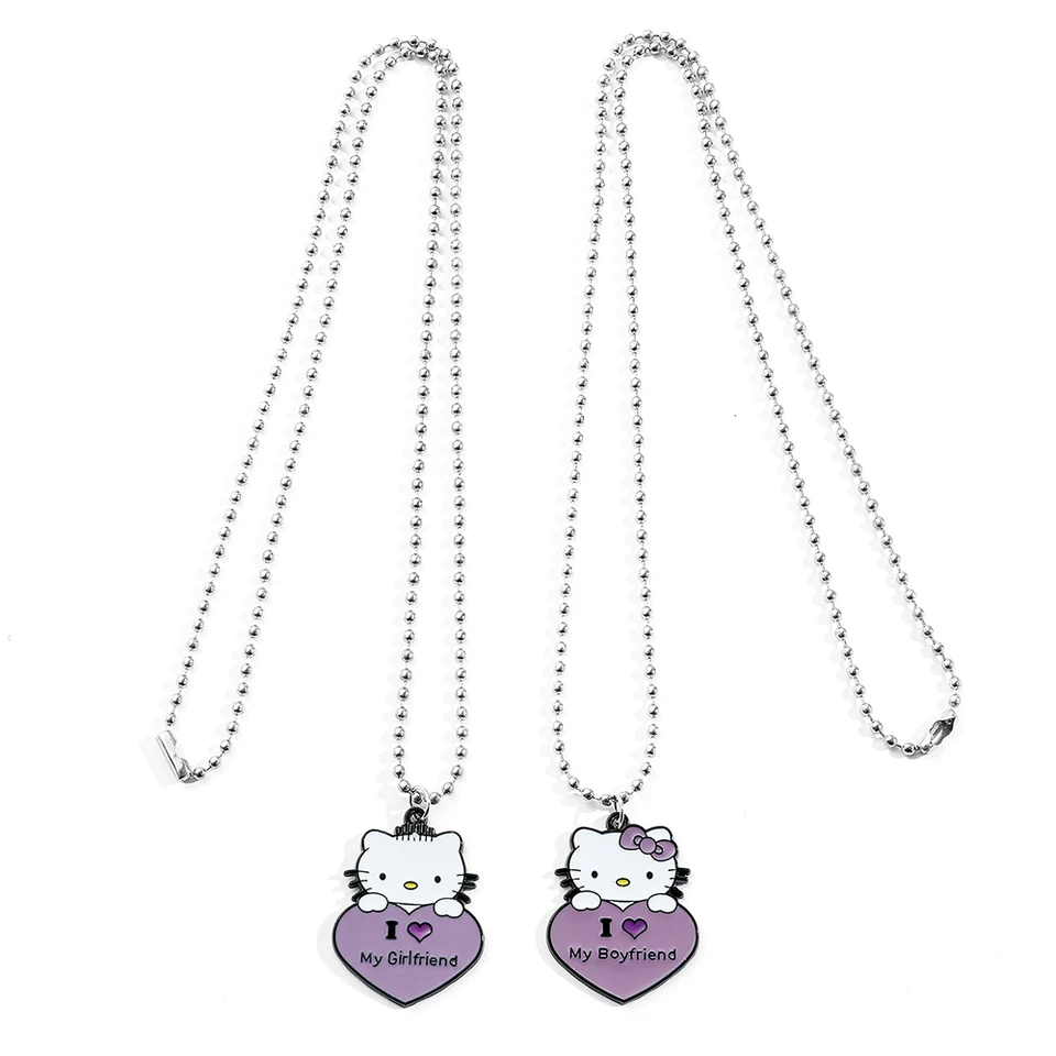 Gold Cute Matching Necklaces For Boyfriend And Girlfriend Hello