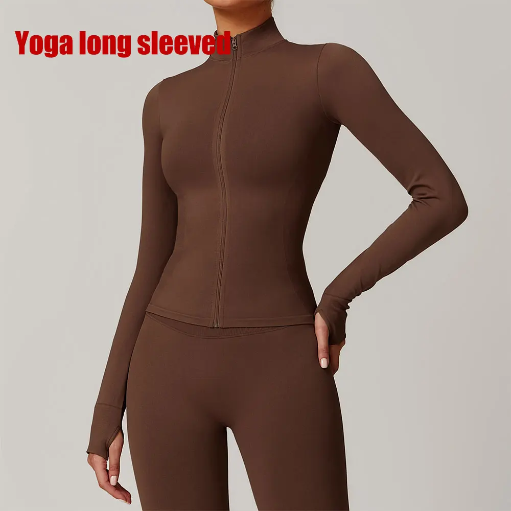 Women's Seamless Long-Sleeve Yoga and Fitness Jacket