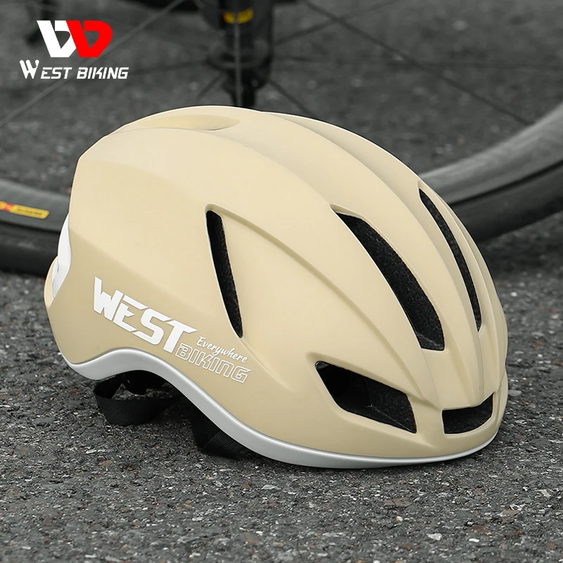 West Biking YP0708113 Lightweight Aero Helmet Female Safety Helmet With LED Flash Light Men's MTB Road Bike Electric Scooter Helmet