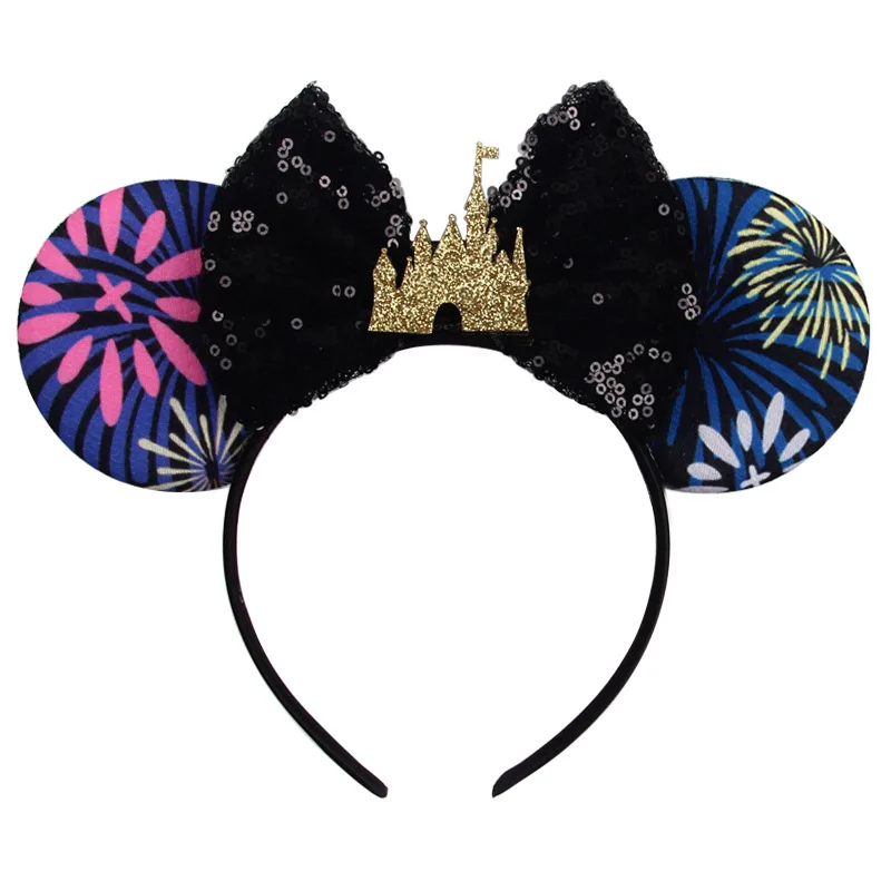 Hair Accessories Disney Hair Accessories Mickey Headbands Castle Fireworks Show Headbands Children's Amusement Park Hair Accessories