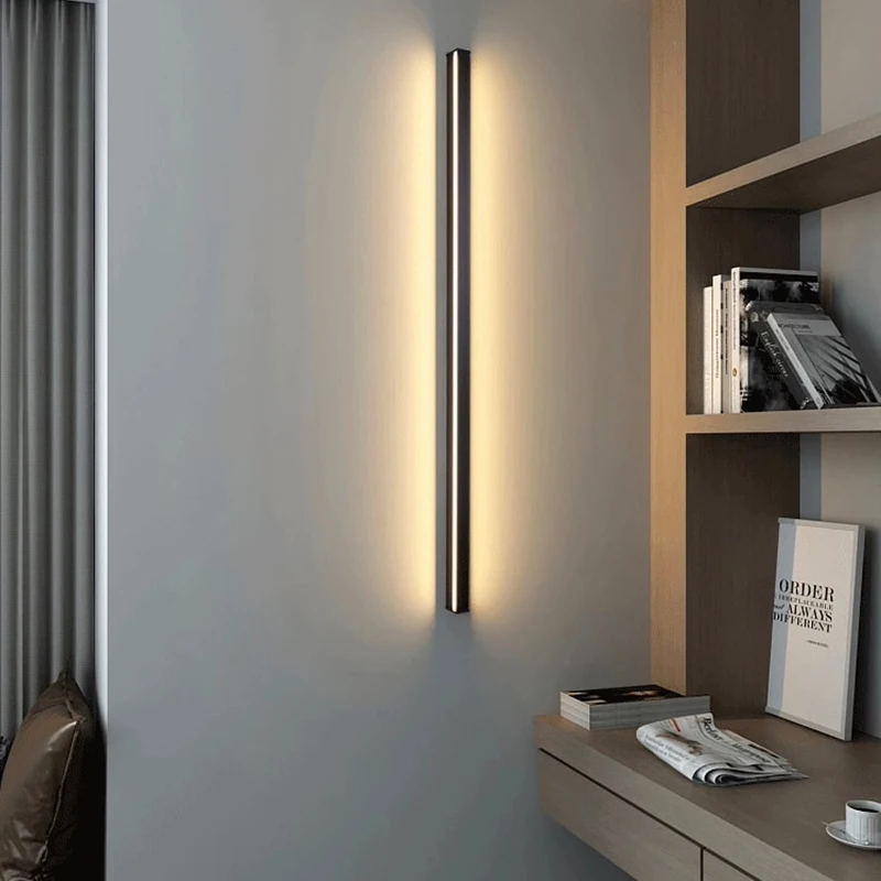 

Nordic Minimalist Creative Long Wall Lamp Modern LED Wall Lamp Living Room Bedside Aluminum Wall Light Ligting Sconce