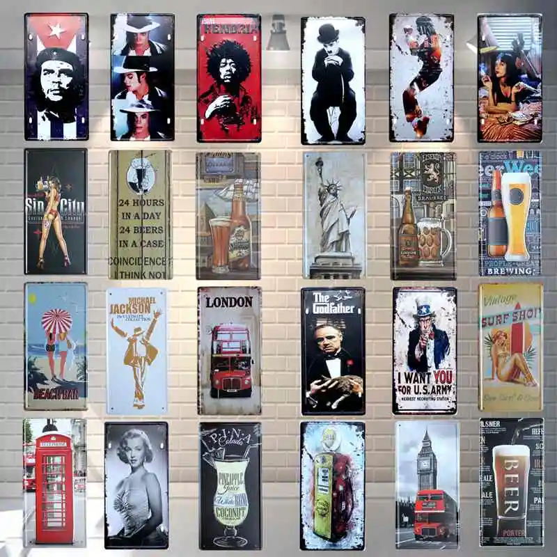 

15X30cm Car Plate License Tin Sign Retro Famous Rock Singer Actor Poster Metal Plaques Wall Art Decor For Bar Pub Coffee Shop