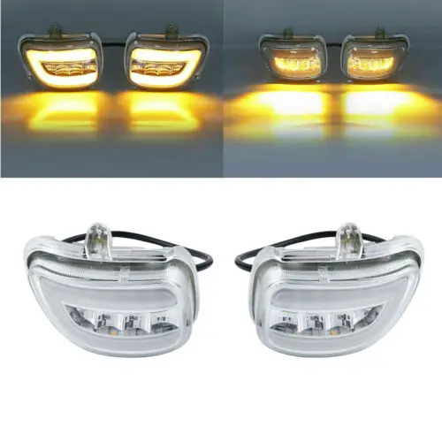 Передние Светодиодные поворотники для мотоциклов Honda Goldwing GL1800 2001-2017 F6B 2013-2017 2016 2015 2014, прозрачные/оранжевые/дымчатые