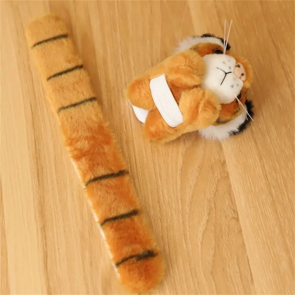 Jungle Animal Stuffed Animal Wristband Clap Circle Panda Tiger Cartoon Slap Bracelet Rabbit Bunny Comfortable Party Supplies
