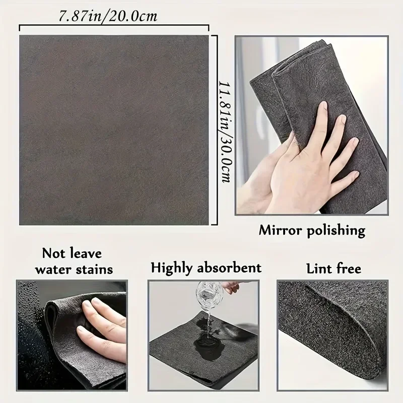 5/10-Pack Microfiber Glass Cleaning Cloths - Woven, Super Absorbent, Lint-Free, Stripe-Free for Windows, Mirrors, Kitchen