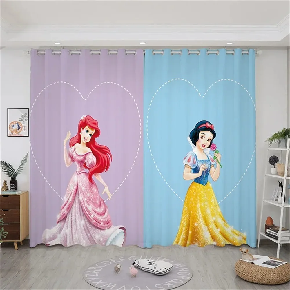 

2 Panels Curtain Disney Princess Belle Cinderella Blackout Curtains for Living Room Shading Drapes for Bedroom Window Drapes