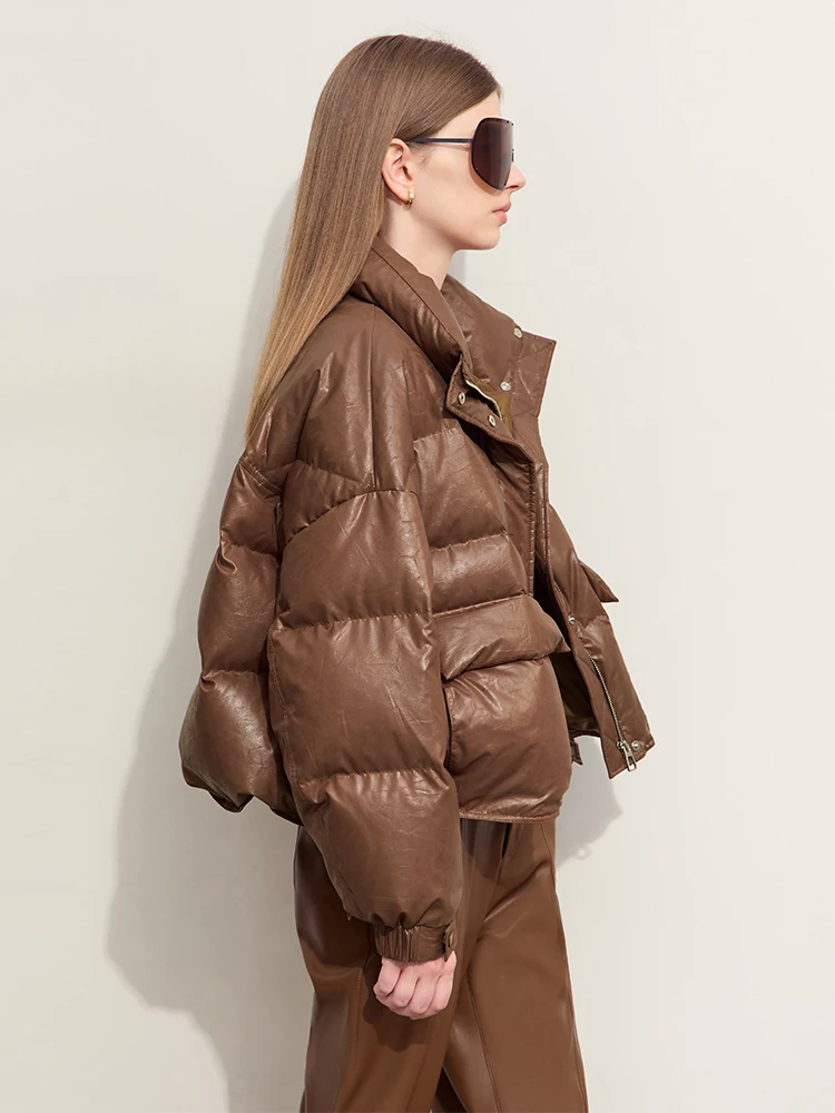 AMII Minimalist Women's Down Coat 2024 Winter Warm Thick Lapel