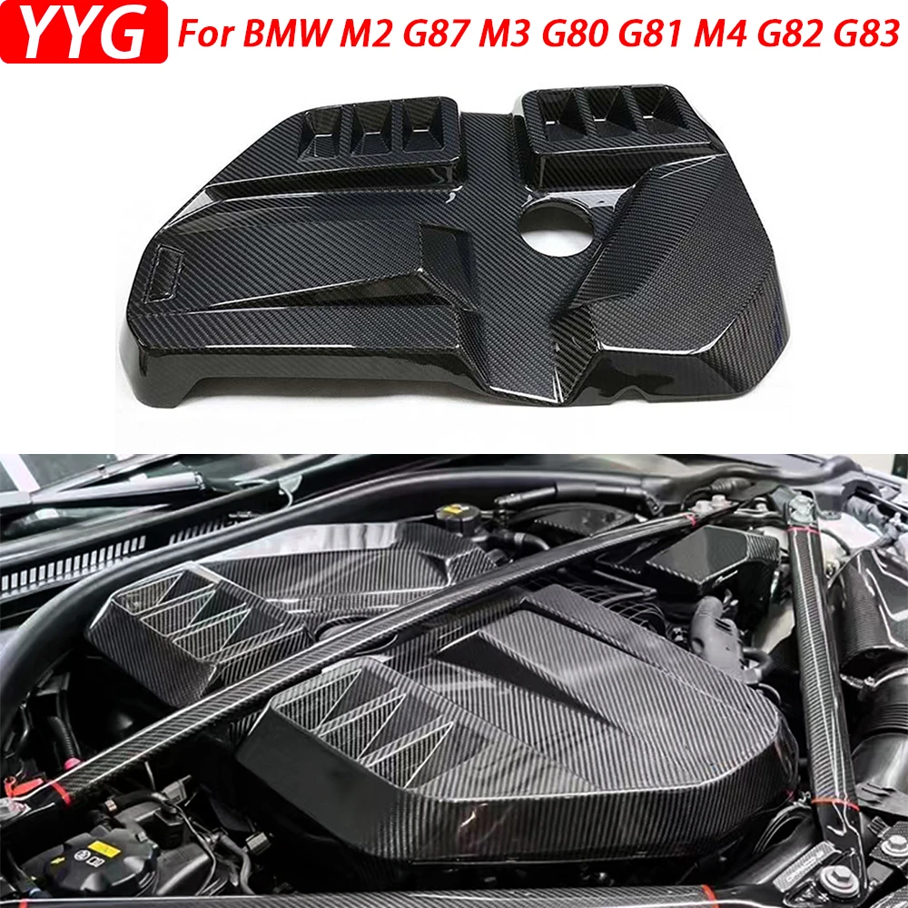 

For BMW M2 G87 M3 G80 G81 M4 G82 G83 2021+ Real Replacement Dry Carbon Fiber Engine Hood Cover Panel Guard Plate Protector Trim