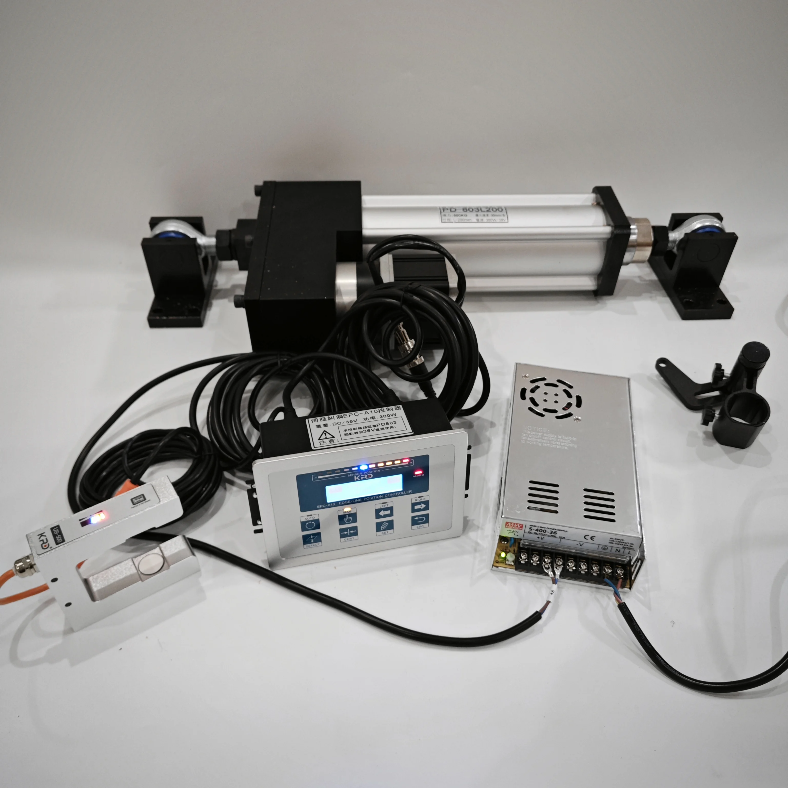 EPC-A10 Servo Web Guide System Line Edge Position Controller PD-803L200 Actuator 800kg 200mm US-500 Ultrasonic Sensor detail image 3