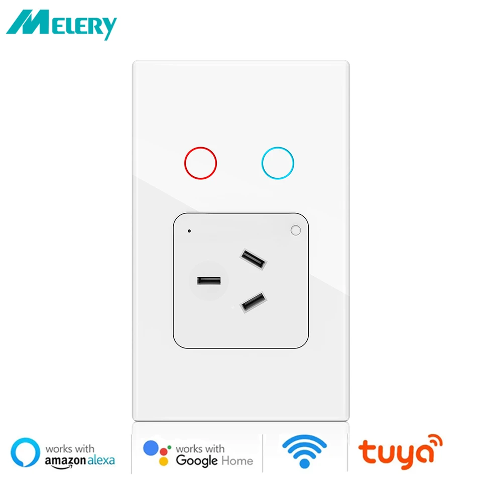 AU Plug Smart Tuya Austrial WiFi Light Wall Switch Socket Outlet Touch  Glass Panel Interruptor by Alexa Google Home Appliance - AliExpress