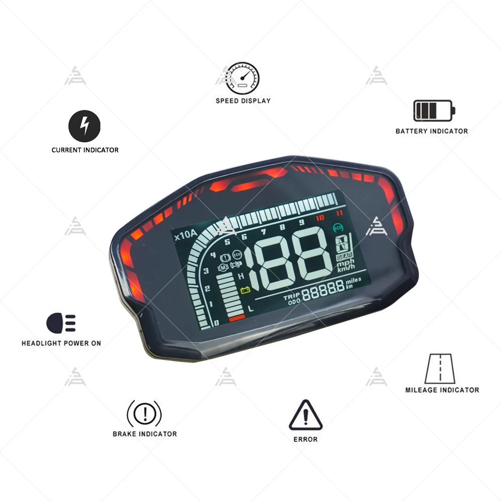 

Sales Clearance! New Adjustable DKD LIN CAN-BUS Communication Optional Electric Scooter LCD Instrument Speedometer Display