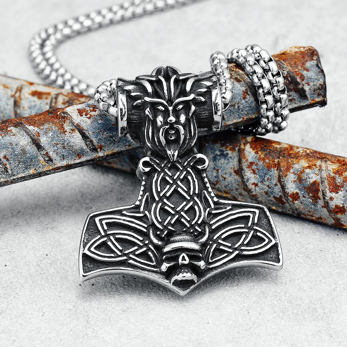 Viking Thor'S Hammer Pendenti Collane In Acciaio Inossidabile 316L Norse Mito Soldato Uomini Catena Rock Punk Per Amico Regalo Di Gioielli Maschili