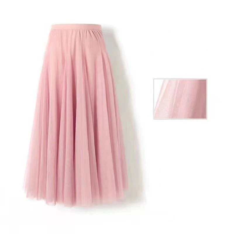 tennis skirt 15 Colors Tulle Skirt Women Elastic High Waist Mesh Skirts 720° Swing Long A-line Pleated Tutu Skirt Linging Female Jupe Longue midi skirt Skirts