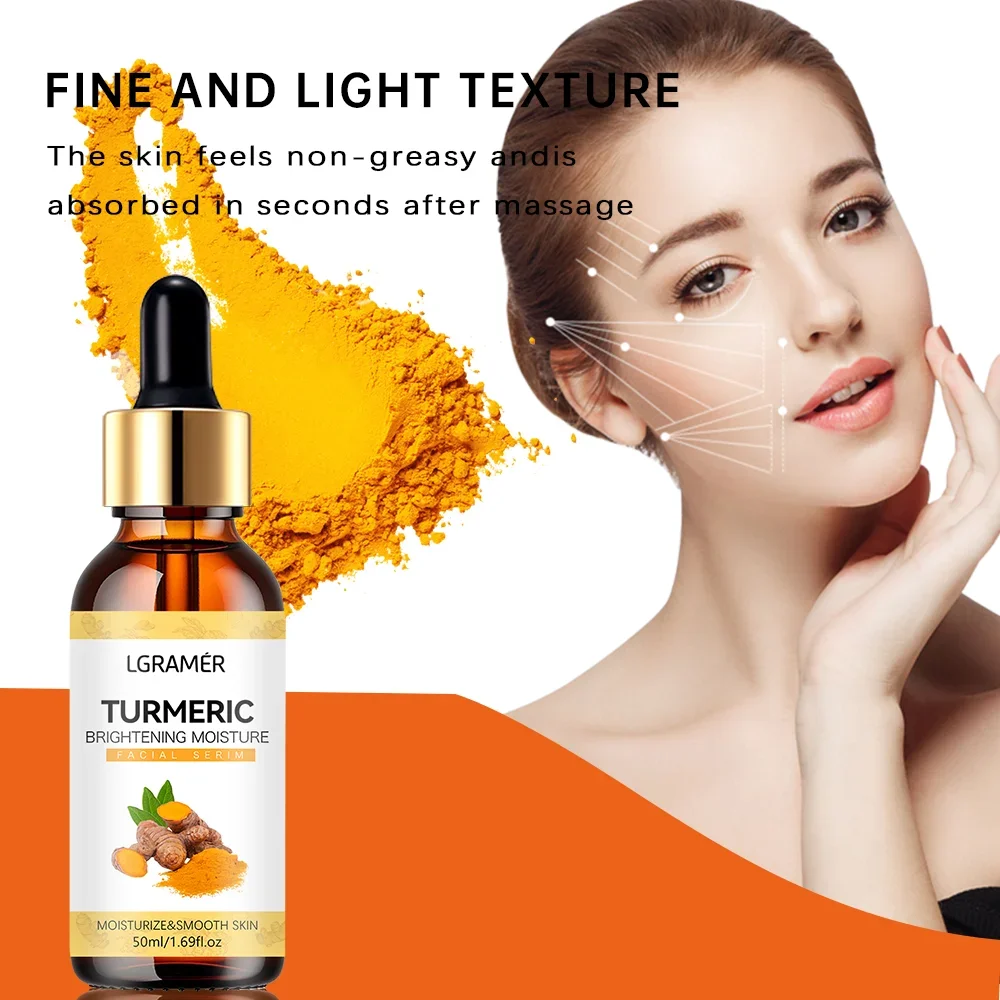 

Remove Dark Spots Turmeric Essential Oil Anti Wrinkle Face Serum Therapeutic Acne Shrink Pores Whitening Moisturizing Skin Care