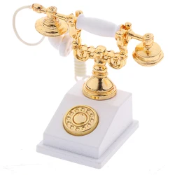 Vintage Dollhouse Miniature Old - Fashioned Telephone Accessory (White)