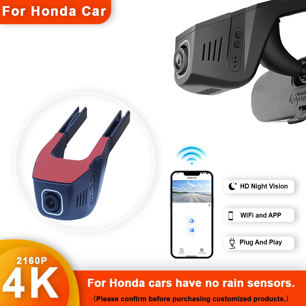 4K HD 2160P Plug and play Dash Cam ForHonda Toyota Hyundai Volkswagen KIA Front and Rear WIFI Car Dvr Dashcam