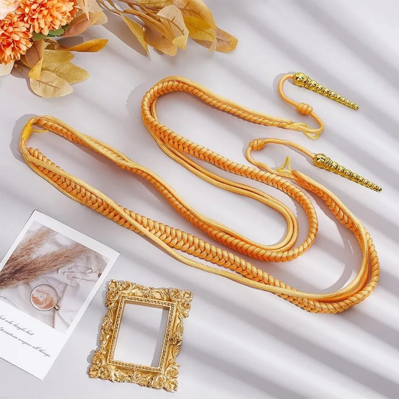 Golden Aiguillettes Cord Army Shoulder Aiguillette Wire Cord clothing accessories for Uniform Cosplay Costume DIY Clothes Decoration 1 pc