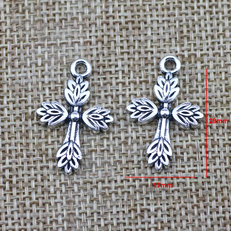 10pcs Charms Cross Antique Silver Color Jesus Cross Pendant Charms Nail Cross  Charms For Jewelry Making